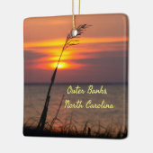 Außenbanks North Carolina Beach Sunset Orange Sky Keramikornament (Links)