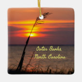 Außenbanks North Carolina Beach Sunset Orange Sky Keramikornament (Vorderseite)