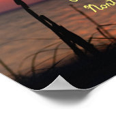 Außenbanks North Carolina Beach Sunset Orange Sky Poster (Ecke)