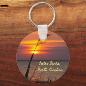 Außenbanks North Carolina Beach Sunset Orange Sky Schlüsselanhänger (Vorderseite)
