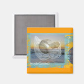 Außenbanks North Carolina Seashell & Surf Magnet (Vorderseite/Rückseite)