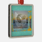 Außenbanks North Carolina Seashell & Surf Silbernes Ornament (Rechts)