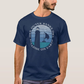 Außenbanks OBX Leuchtturm Blue Sky White Vintag T-Shirt