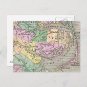 Außenbanks und Eastern North Carolina Map (1827) Postkarte (Vorne/Hinten)
