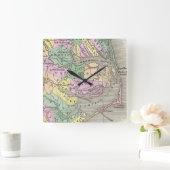 Außenbanks und Eastern North Carolina Map (1827) Quadratische Wanduhr (Zuhause)