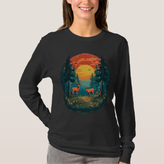 Außenbaum Natur Lover Wildlife Retro Forest T-Shirt