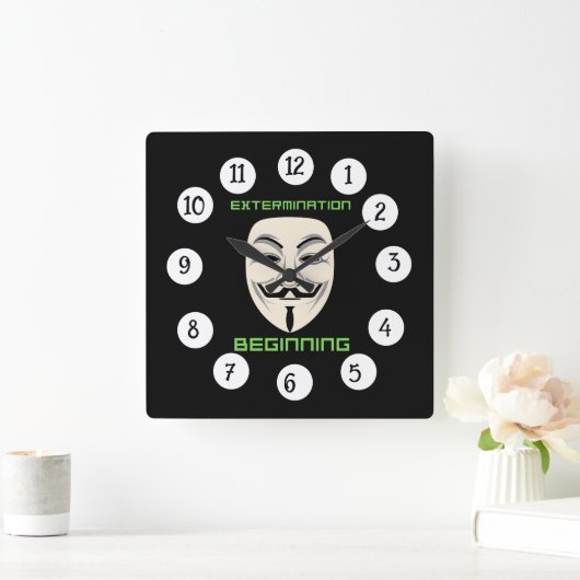 AUSSENBEGINN QUADRATISCHE WANDUHR (Zuhause)