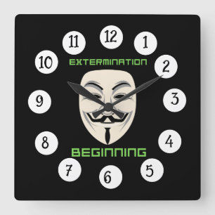 AUSSENBEGINN QUADRATISCHE WANDUHR