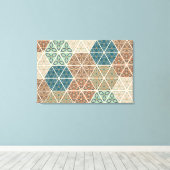 Außenbereich Geo XI | Blaues und grünes Stammmuste Leinwanddruck (Insitu (Holzboden))