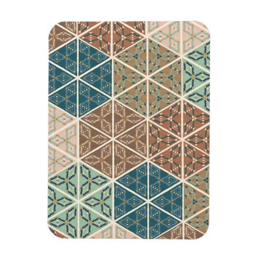 Außenbereich Geo XI | Blaues und grünes Stammmuste Magnet (Vertikal)