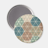 Außenbereich Geo XI | Blaues und grünes Stammmuste Magnet (Vorderseite/Rückseite)