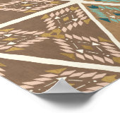 Außenbereich Geo XI | Blaues und grünes Stammmuste Poster (Ecke)