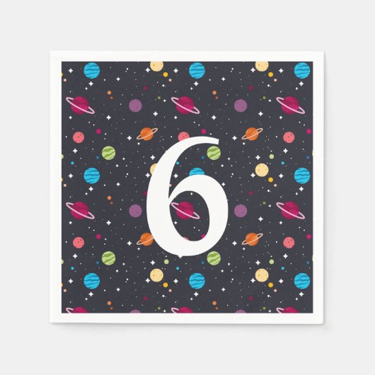 Außenbereich mit Sternen Geburtstag Serviette (Vorderseite)