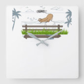 Außenbereich Quadratische Wanduhr (Vorderseite)