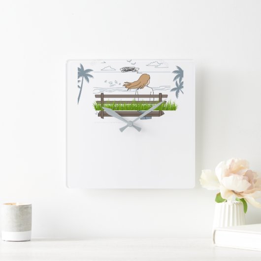 Außenbereich Quadratische Wanduhr (Zuhause)