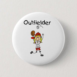 Außenfeldspieler-Mädchen Button