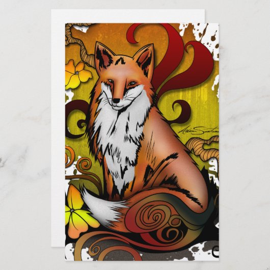 Außenfuchs Briefpapier (Vorne/Hinten)