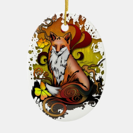 Außenfuchs Keramikornament (Vorne)