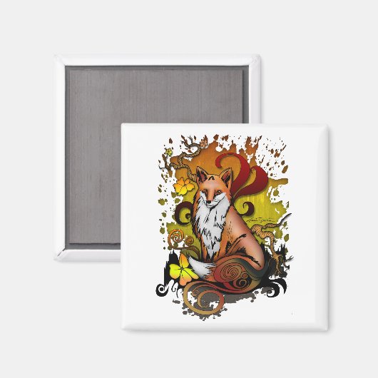 Außenfuchs Magnet (Vorderseite/Rückseite)