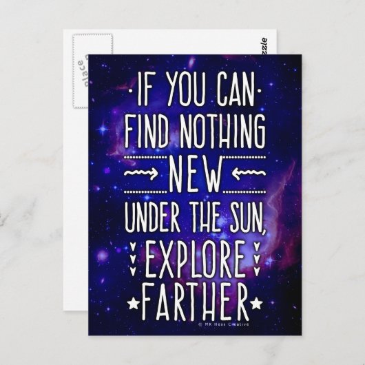 Außengalaxie / Nebula mit Erkundungswörtern Postkarte (Vorne/Hinten)