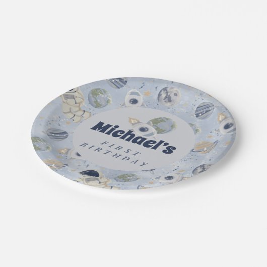 Außengalaxie-Shuttle-Papierplatte Pappteller (Schrägansicht)