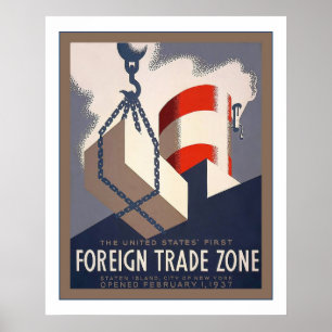 Außenhandel-Zone ~ Vintage Werbung Poster