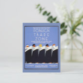 Außenhandelszone Postkarte (Stehend Vorderseite)