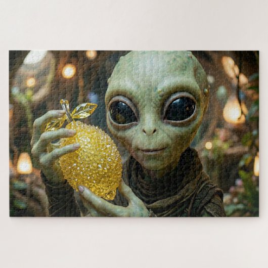 Außenirdischer Alien und kristalline Zitrone Puzzle (Horizontal)