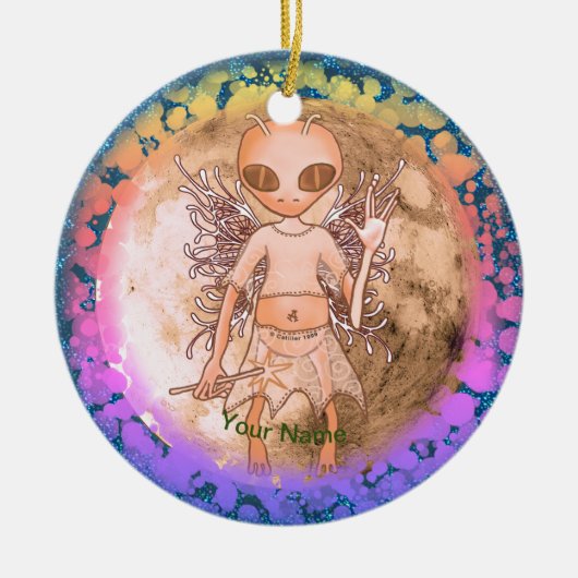 Außenirdisches Feenornament Keramik Ornament (Vorne)