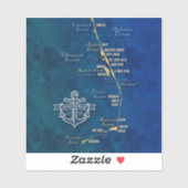 Außenkarte der Banken - Vinyl Sticker (Blatt)