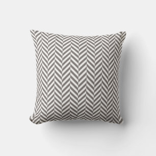 Außenkissen   Graues Herringbone-Muster Kissen
