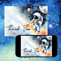 Außenraum Astronaut Babydusche Dank Karte