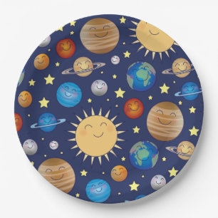 Außenraum Babydusche Galaxy Universe Stars Pappteller