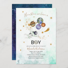 Außenraum Galaxie Starry Babydusche Wasserfarbe Einladung