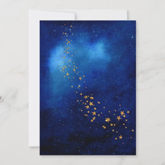 Außenraum Galaxy Starry Babydusche Einladung (Rückseite)