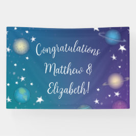 Außenraum Kinderdusche Galaxie Banner