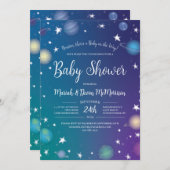 Außenraum Kinderdusche Galaxie Einladung (Vorne/Hinten)