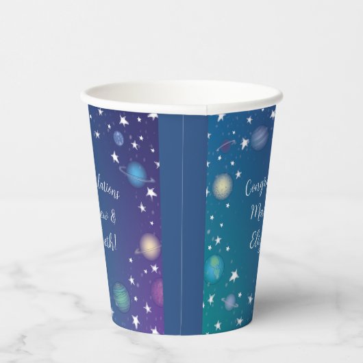 Außenraum Kinderdusche Galaxie Pappbecher (Rechts)