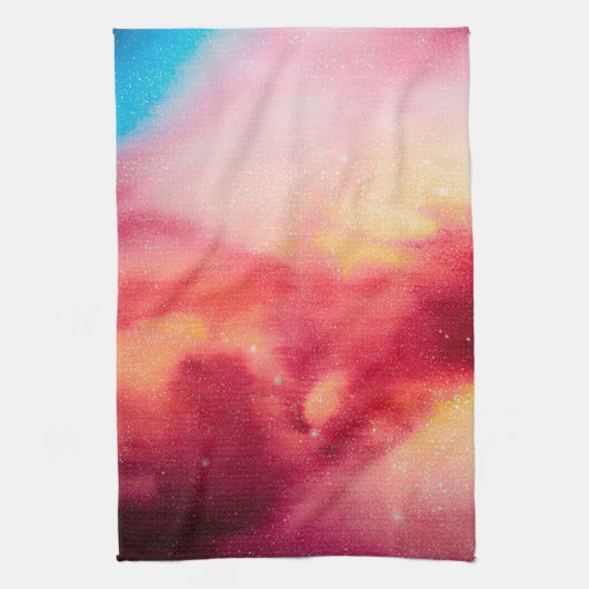 Außenraum Staub Kosmische Sterne rot & gelb Schale Geschirrtuch (Vertikal)