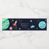 Außenraum Sterne Kinderdusche Wasserflaschenetikett (Einzelnes Label)