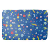 Außenraum Ufo Muster Aquarell Badematte (Vorderseite)