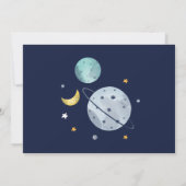 Außenraum Wasserfarben Galaxy Babydusche Einladung (Rückseite)