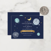 Außenraum Wasserfarben Galaxy Babydusche Mitteilungskarte (Vorderseite/Rückseite Beispiel)