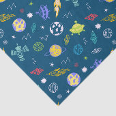 Außenraumdesign Doodle | Blau Seidenpapier (Ausschnitt)