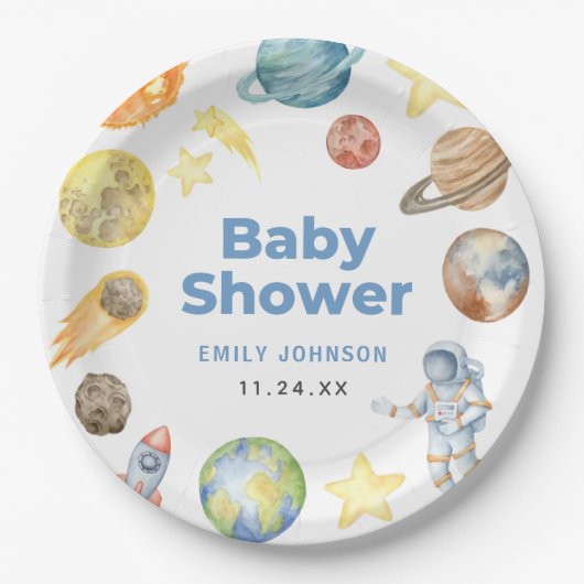 Außenraumdusche Pappteller (Vorderseite)