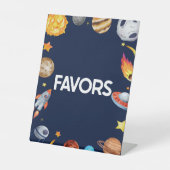 Außenraumgalaxie Gastgeschenke TafelParty Zeichen Sockelschild (Vorderseite)