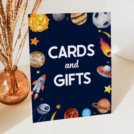 Außenraumgalaxie Karten und Geschenke Party Zeiche Sockelschild