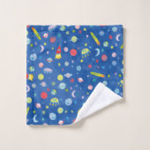 Außenraummuster UFO Farbe Badhandtuch Set (Waschlappen)