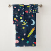 Außenraummuster UFO Farbe Badhandtuch Set (Insitu)