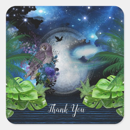 Außenraumportal - Stationär Quadratischer Aufkleber (Vorderseite)